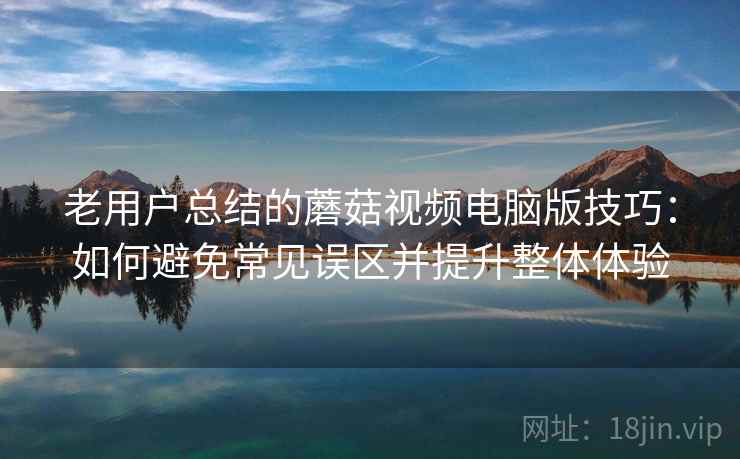 老用户总结的蘑菇视频电脑版技巧：如何避免常见误区并提升整体体验