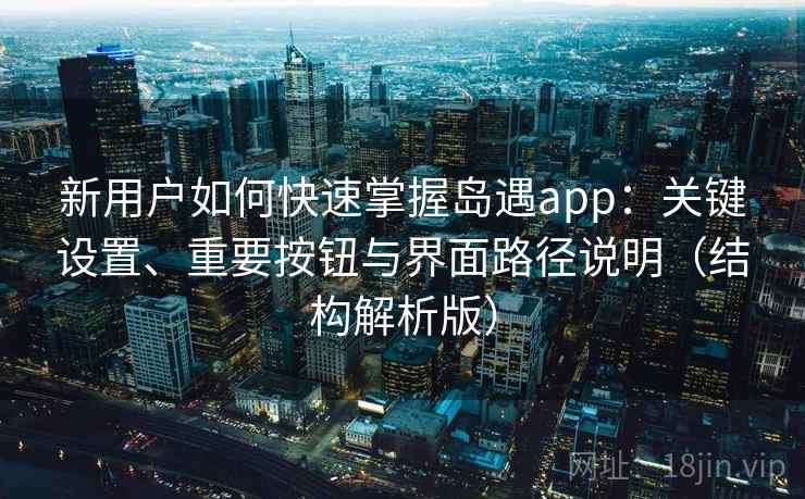 新用户如何快速掌握岛遇app：关键设置、重要按钮与界面路径说明（结构解析版）