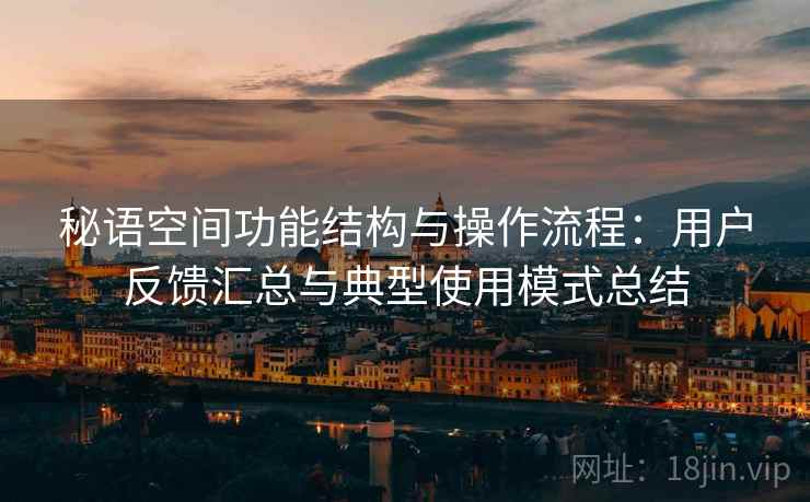 秘语空间功能结构与操作流程：用户反馈汇总与典型使用模式总结