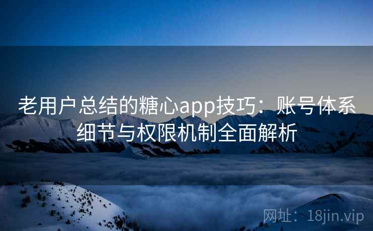 老用户总结的糖心app技巧：账号体系细节与权限机制全面解析