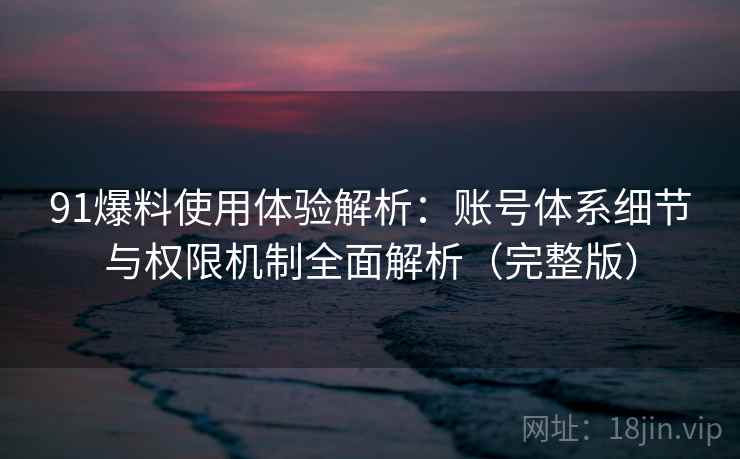 91爆料使用体验解析：账号体系细节与权限机制全面解析（完整版）