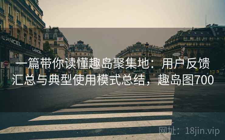 一篇带你读懂趣岛聚集地：用户反馈汇总与典型使用模式总结，趣岛图700