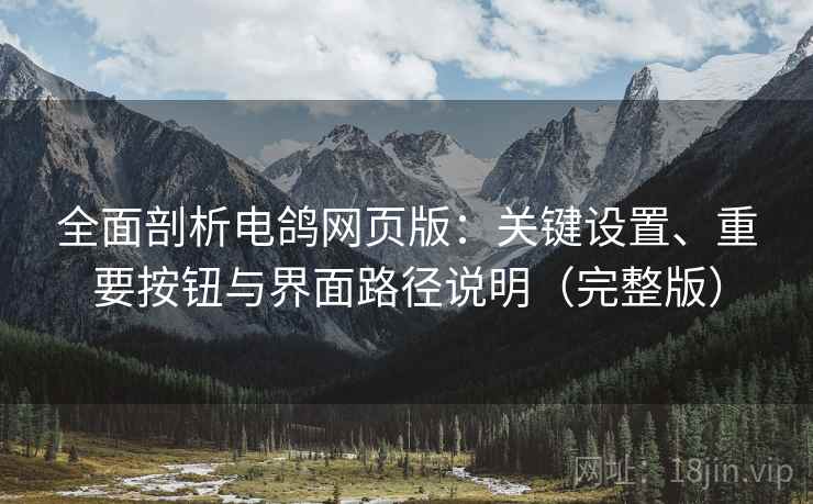 全面剖析电鸽网页版:关键设置、重要按钮与界面路径说明(完整版) 全面剖析电鸽网页版:关键设置、重要按钮与界面路径说明(完整版)